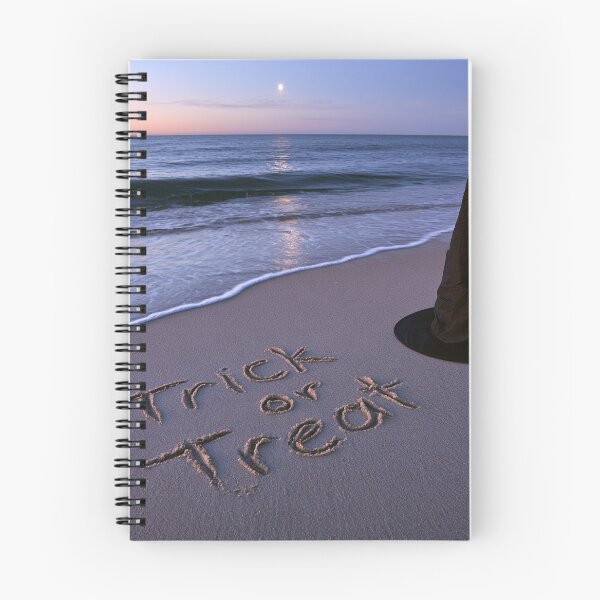 Item preview, Trick Or Treat Sand Inscription With Witch Hat At Twilight Shoreline designed and sold by chase-thewave.