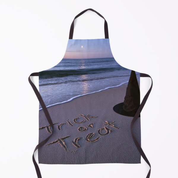 Item preview, Trick Or Treat Sand Inscription With Witch Hat At Twilight Shoreline designed and sold by chase-thewave.