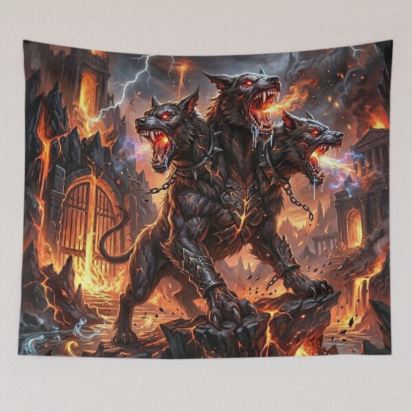 Item preview, Cerberus Unchained - Gates of Hades Print designed and sold by Lucid Dream Pixel.