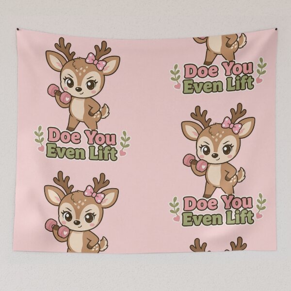 Item preview, Doe You Even Lift Funny Deer Illustration | Cute Pun Gift designed and sold by moonlit.ink.shop.