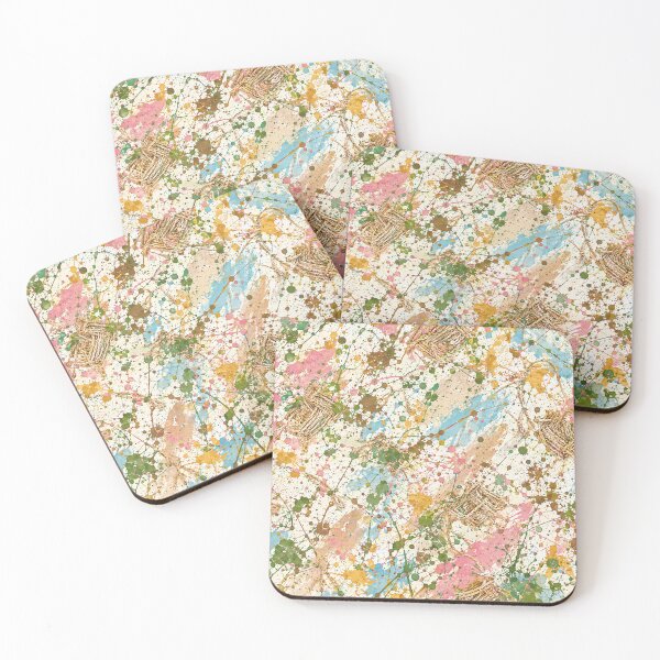Item preview, Woven Raffia and Pastel Splatter Mixed Media Art designed and sold by THE SPLATTERED HAUS BY SAGE BANKS.