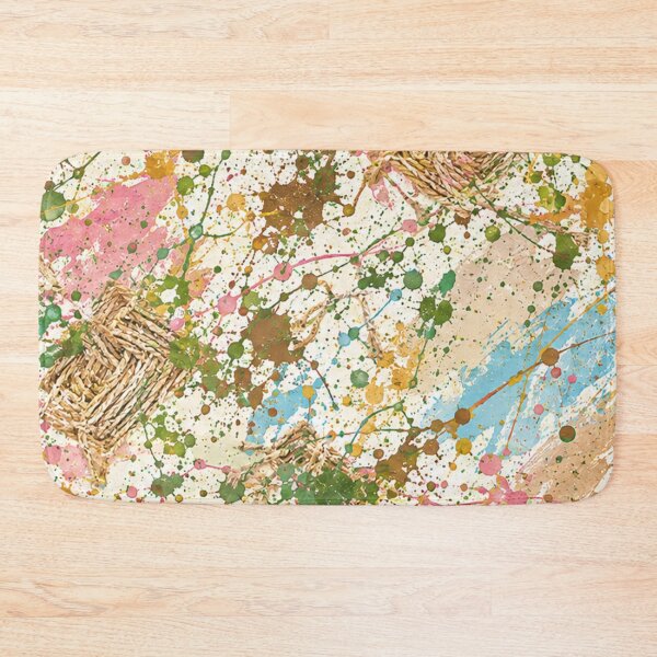 Item preview, Woven Raffia and Pastel Splatter Mixed Media Art designed and sold by THE SPLATTERED HAUS BY SAGE BANKS.
