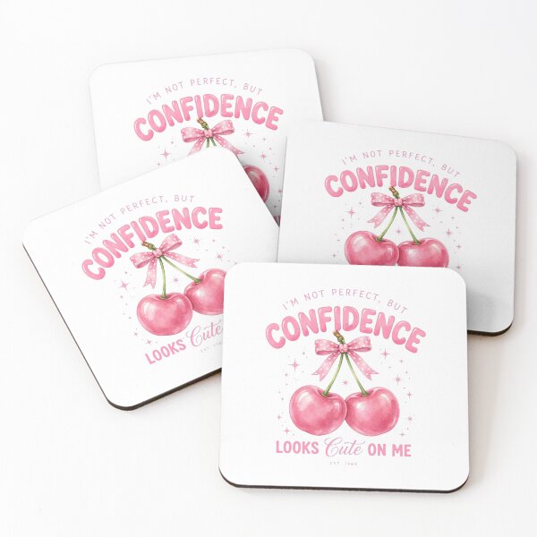 Item preview, I'm Not Perfect But Confidence Looks Cute On Me Cherry Quote Art designed and sold by Vibe-Vary.