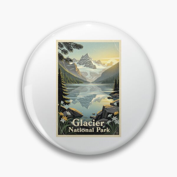 Item preview, Glacier National Park Vintage Travel Art designed and sold by Teelogic.