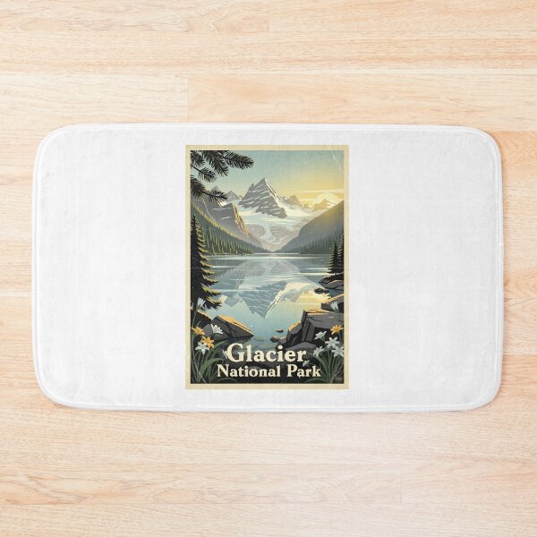 Item preview, Glacier National Park Vintage Travel Art designed and sold by Teelogic.