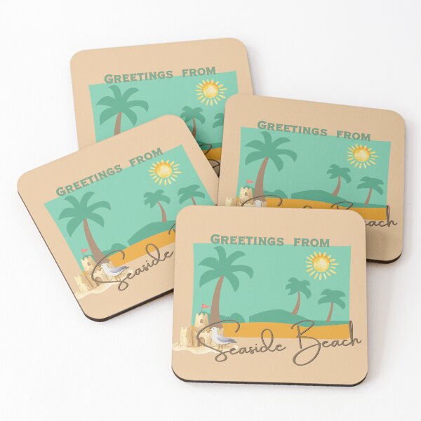 Item preview, Greetings From Seaside Beach Oregon Retro Postcard Beach Art designed and sold by DonnaRaine.