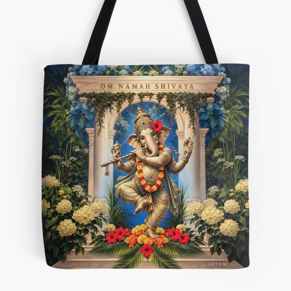 Item preview, Ganesha Playing Flute in Garden designed and sold by Laeton Designs.