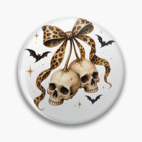 Item preview, Pretty Deadly – Leopard Bow & Skulls Halloween Graphic designed and sold by SweetTeezPrints.