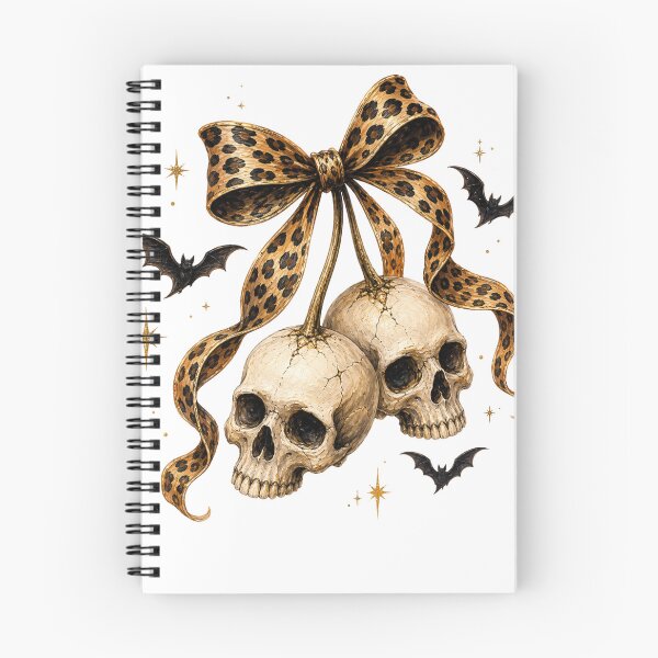 Item preview, Pretty Deadly – Leopard Bow & Skulls Halloween Graphic designed and sold by SweetTeezPrints.
