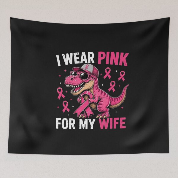 Item preview, I Wear Pink For My Wife Breast Cancer Awareness Dinosaur designed and sold by New Art.