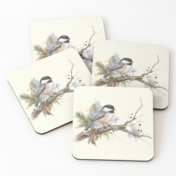 Item preview, Simple Joys Chickadee | Woodland Bird Art designed and sold by SusanSweetArt.