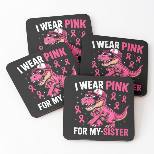 Item preview, I Wear Pink For My Sister Breast Cancer Awareness Dinosaur designed and sold by New Art.