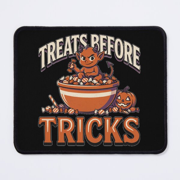Item preview, Halloween Devil Candy Bowl – Treats Before Tricks designed and sold by No Excuses Supply.