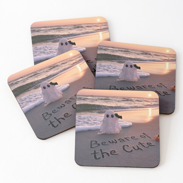 Item preview, Beware Of The Cute Sand Inscription With Ghost Figure At Sunset Shoreline designed and sold by chase-thewave.