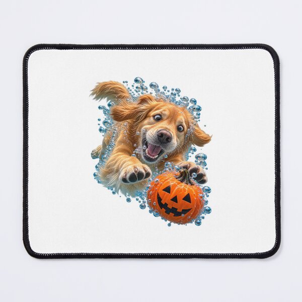 Item preview, Golden Retriever Underwater Halloween Fun designed and sold by FurryPrintLab-FurryPrintLabDesign.