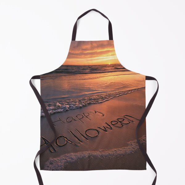 Item preview, Happy Halloween Sand Inscription With Small Pumpkin At Sunset Shoreline designed and sold by chase-thewave.
