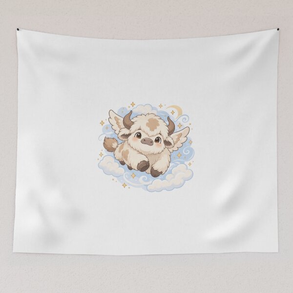 Item preview, Avatar Cute Fluffy Flying Sky Bison – Whimsical Fantasy Creature designed and sold by The Dubai Guy.