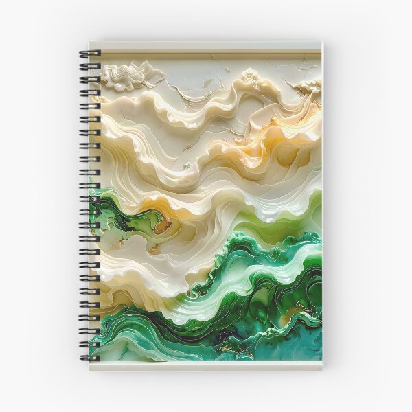 Item preview, Duality of Ivory Marble and Jade Waves designed and sold by Vicky Brago-Mitchell®.