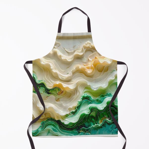 Item preview, Duality of Ivory Marble and Jade Waves designed and sold by Vicky Brago-Mitchell®.