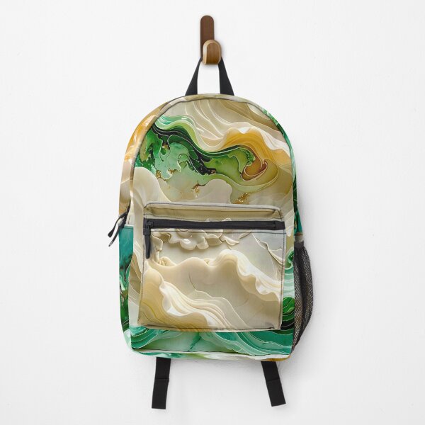 Item preview, Duality of Ivory Marble and Jade Waves designed and sold by Vicky Brago-Mitchell®.
