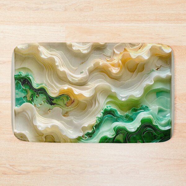 Item preview, Duality of Ivory Marble and Jade Waves designed and sold by Vicky Brago-Mitchell®.