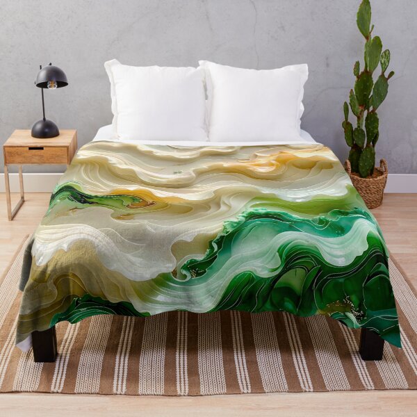 Item preview, Duality of Ivory Marble and Jade Waves designed and sold by Vicky Brago-Mitchell®.