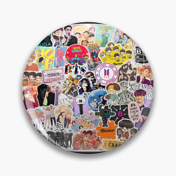 Item preview, Colorful Kpop Collage Artwork Featuring Popular Korean Pop Icons and Vibrant Patterns designed and sold by SpaceWaifu.