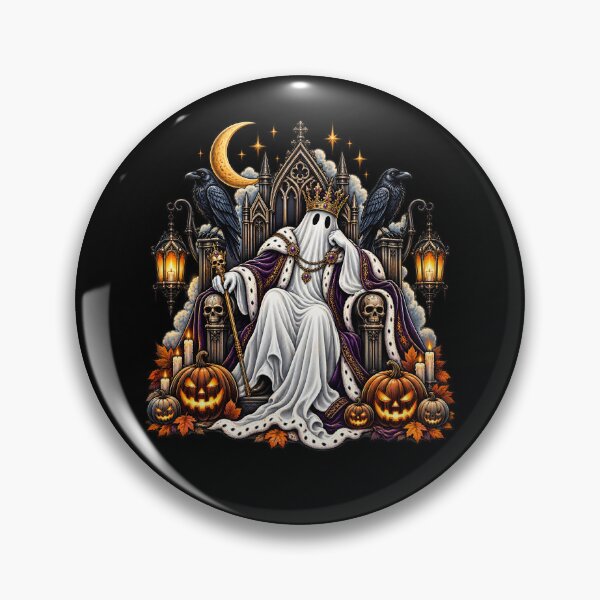 Item preview, Halloween Ghost King Raven Gothic Pumpkin Haunted Castle Spooky designed and sold by Rtcraftani.