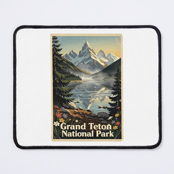 Item preview, Grand Teton National Park Vintage Travel Art designed and sold by Teelogic.