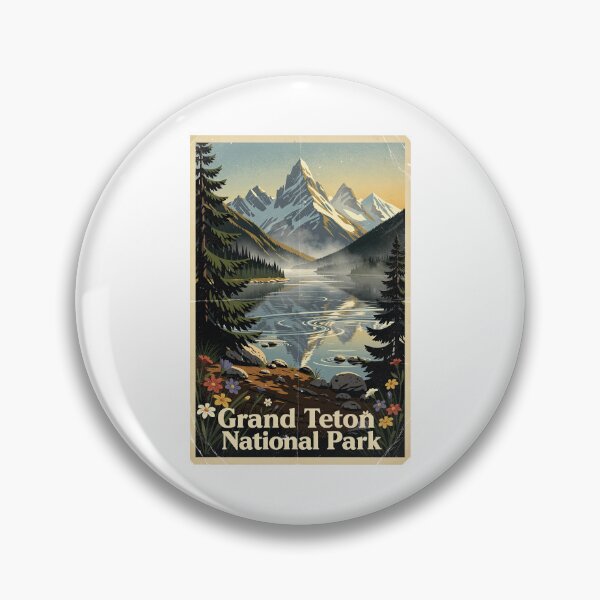 Item preview, Grand Teton National Park Vintage Travel Art designed and sold by Teelogic.