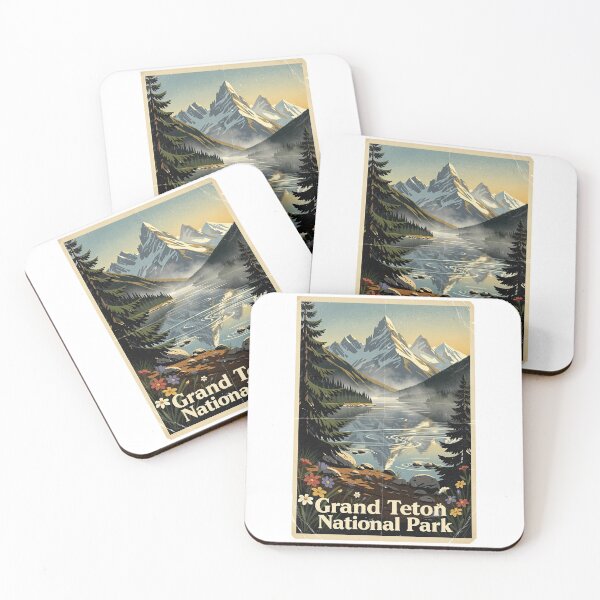 Item preview, Grand Teton National Park Vintage Travel Art designed and sold by Teelogic.