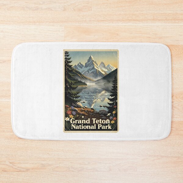 Item preview, Grand Teton National Park Vintage Travel Art designed and sold by Teelogic.