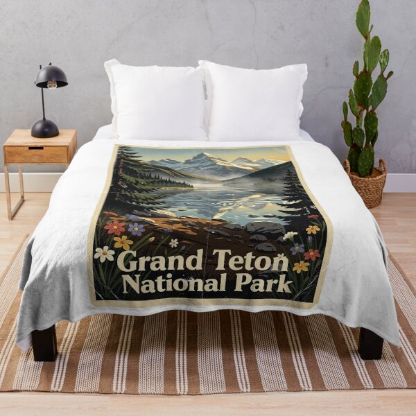 Item preview, Grand Teton National Park Vintage Travel Art designed and sold by Teelogic.