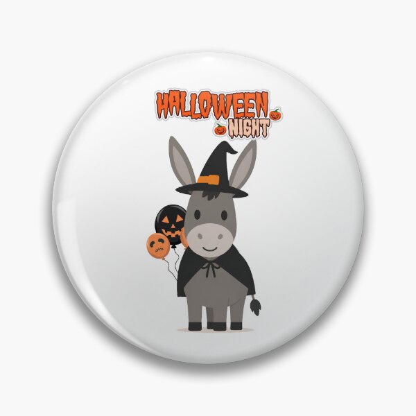 Item preview, Cute Halloween Donkey Witch With Pumpkin Balloons designed and sold by Inka Moon Design.