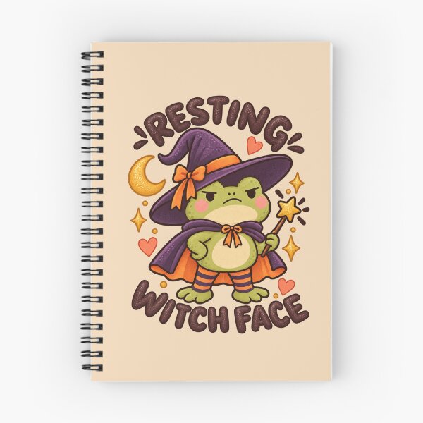 Item preview, Resting Witch Face Frog – Funny Halloween Witch Frog designed and sold by SnugbugStudios.