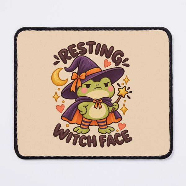 Item preview, Resting Witch Face Frog – Funny Halloween Witch Frog designed and sold by SnugbugStudios.