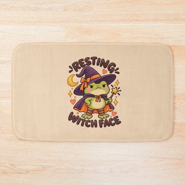 Item preview, Resting Witch Face Frog – Funny Halloween Witch Frog designed and sold by SnugbugStudios.