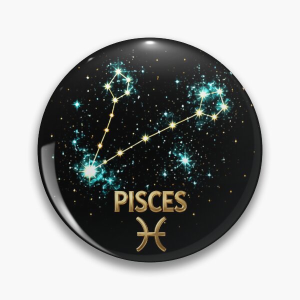 Item preview, Pisces Zodiac Constellation – Golden Stars Celestial Astrology Design designed and sold by Classic Chaos Creations.