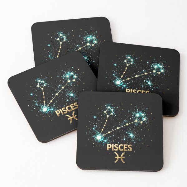Item preview, Pisces Zodiac Constellation – Golden Stars Celestial Astrology Design designed and sold by Classic Chaos Creations.