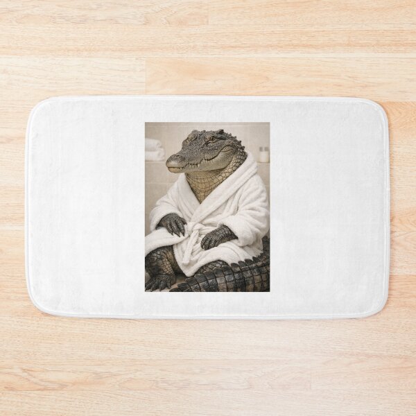Item preview, Saltwater Crocodile White Bathrobe designed and sold by Sillytoe.