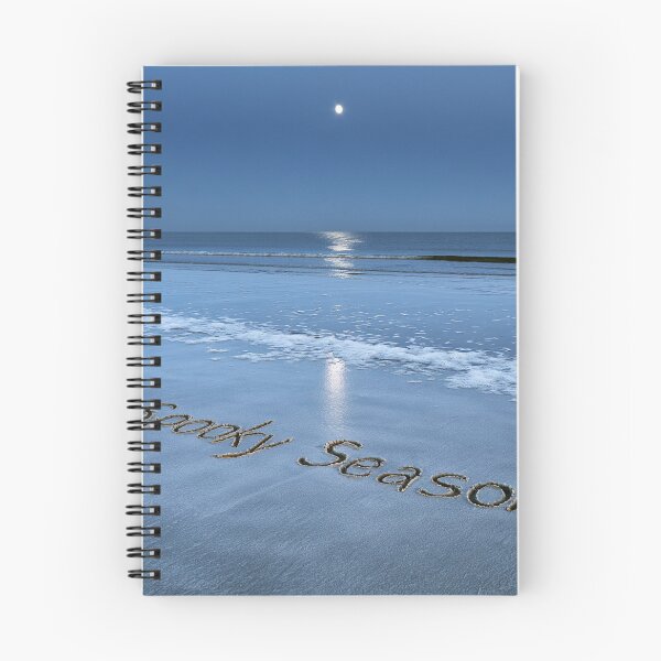 Item preview, Spooky Season Sand Inscription With Little Ghost Under Moonlit Shoreline designed and sold by chase-thewave.