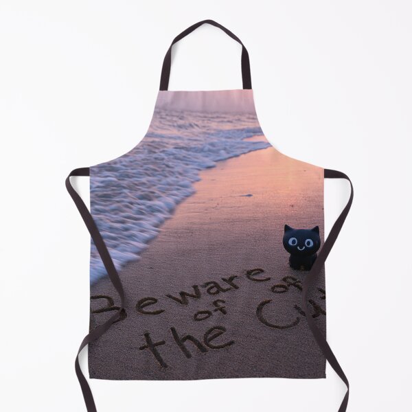 Item preview, Beware Of The Cute Sand Inscription With Black Cat Figure At Sunset Shoreline designed and sold by chase-thewave.