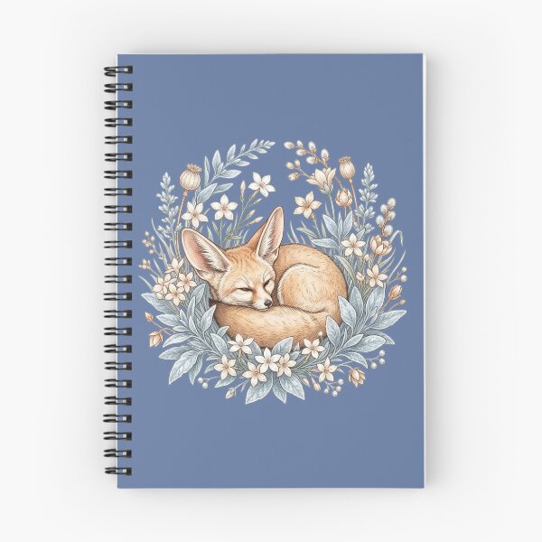 Item preview, Cozy Winter Sleeping Fennec Fox Among Flowers designed and sold by BirdsnStuff.