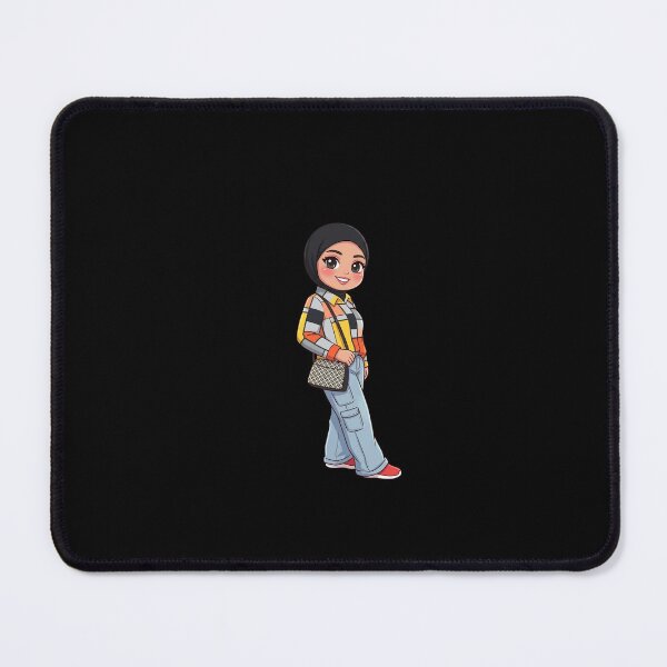 Item preview, chibi Adorable Cartoon Girl in Plaid Shirt and Cargo designed and sold by TheModernMuslimchibi&more .