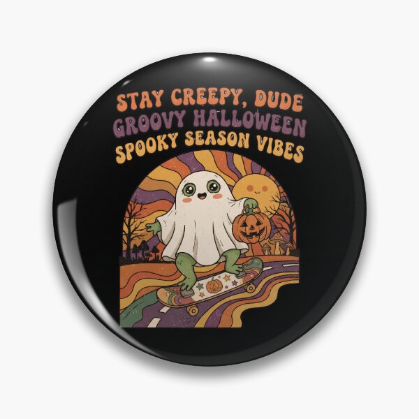 Item preview, Groovy Skater Ghost Froggy Dude Stay Creepy Halloween designed and sold by Basma Designs | Retro, Kawaii Shirts & Stickers.