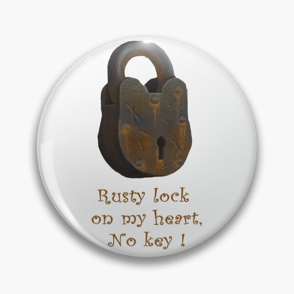 Item preview, Rusty Lock On My Heart, No Key - Vintage Padlock Illustration designed and sold by Tokraz-art.