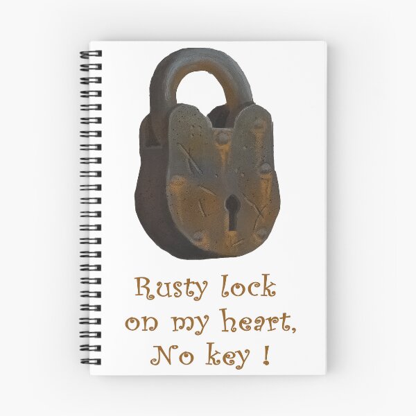 Item preview, Rusty Lock On My Heart, No Key - Vintage Padlock Illustration designed and sold by Tokraz-art.