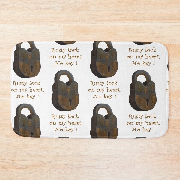 Item preview, Rusty Lock On My Heart, No Key - Vintage Padlock Illustration designed and sold by Tokraz-art.
