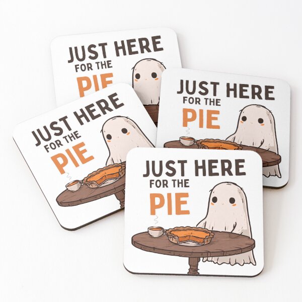 Item preview, Just Here for the Pie – Cute Ghost Pumpkin Pie & Tea Halloween Design designed and sold by AceEye.