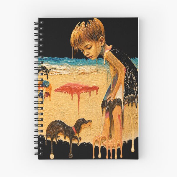 Item preview, Melting Beach Girl – Surreal Drip Art in Warm Sunset Tones designed and sold by kevnmel1964.
